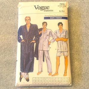 3 for$15 bundle Vogue men pyjama set with robe and initials